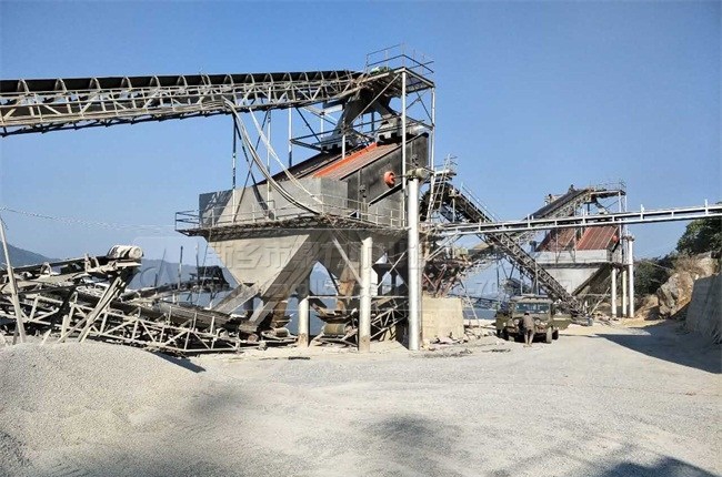 用于生产公路石料的生产线